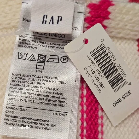 NWT GAP Striped Scarf Merino/Cotton - Picture 3 of 4